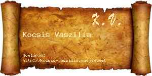 Kocsis Vaszilia névjegykártya